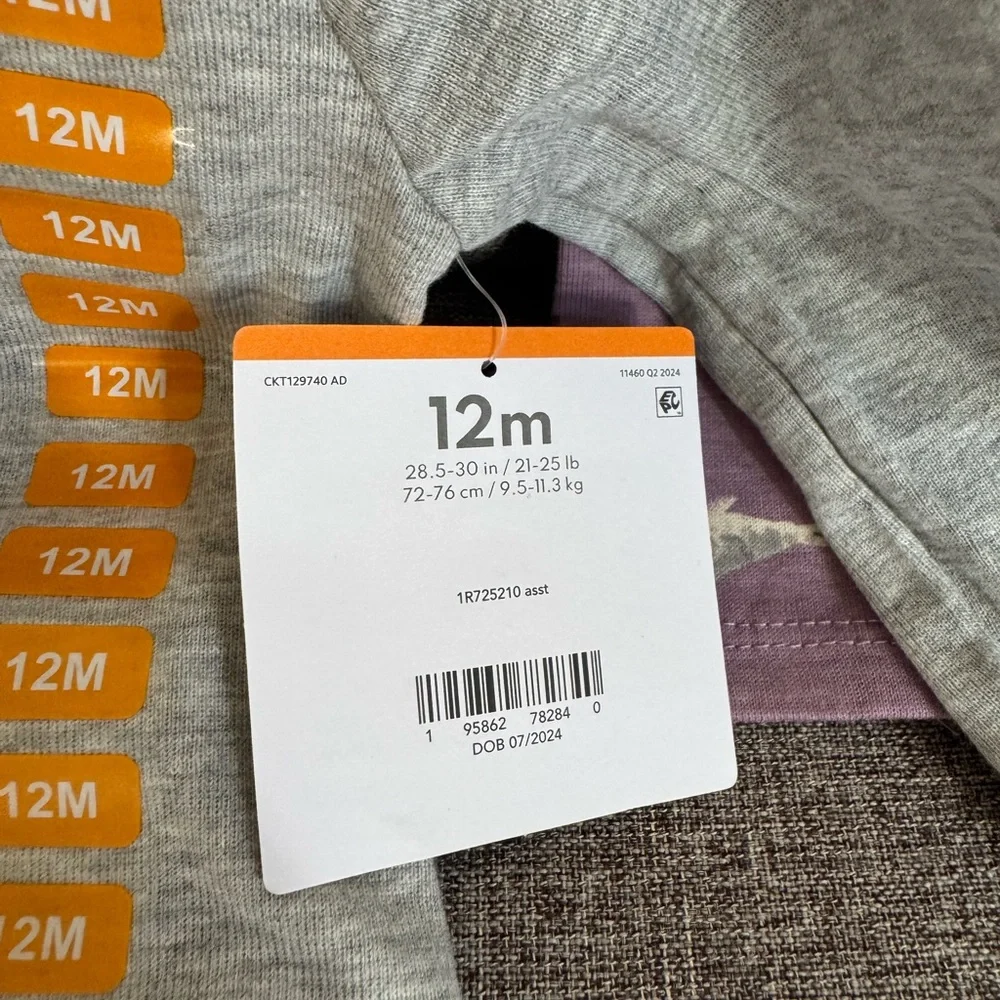 NWT Carter's Penguin Pajama Set - Gray and Purple